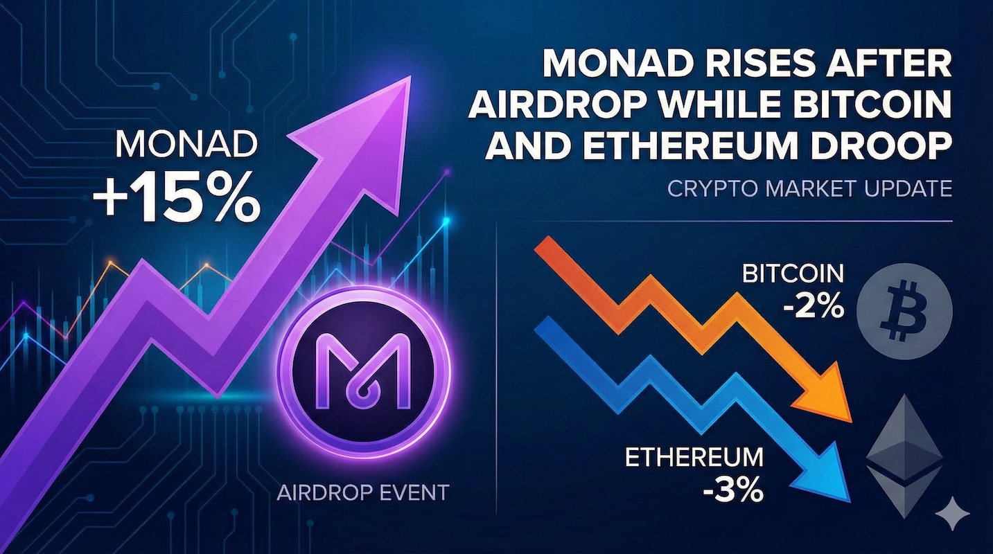 Monad Surges Following Airdrop as Bitcoin and Ethereum Slip